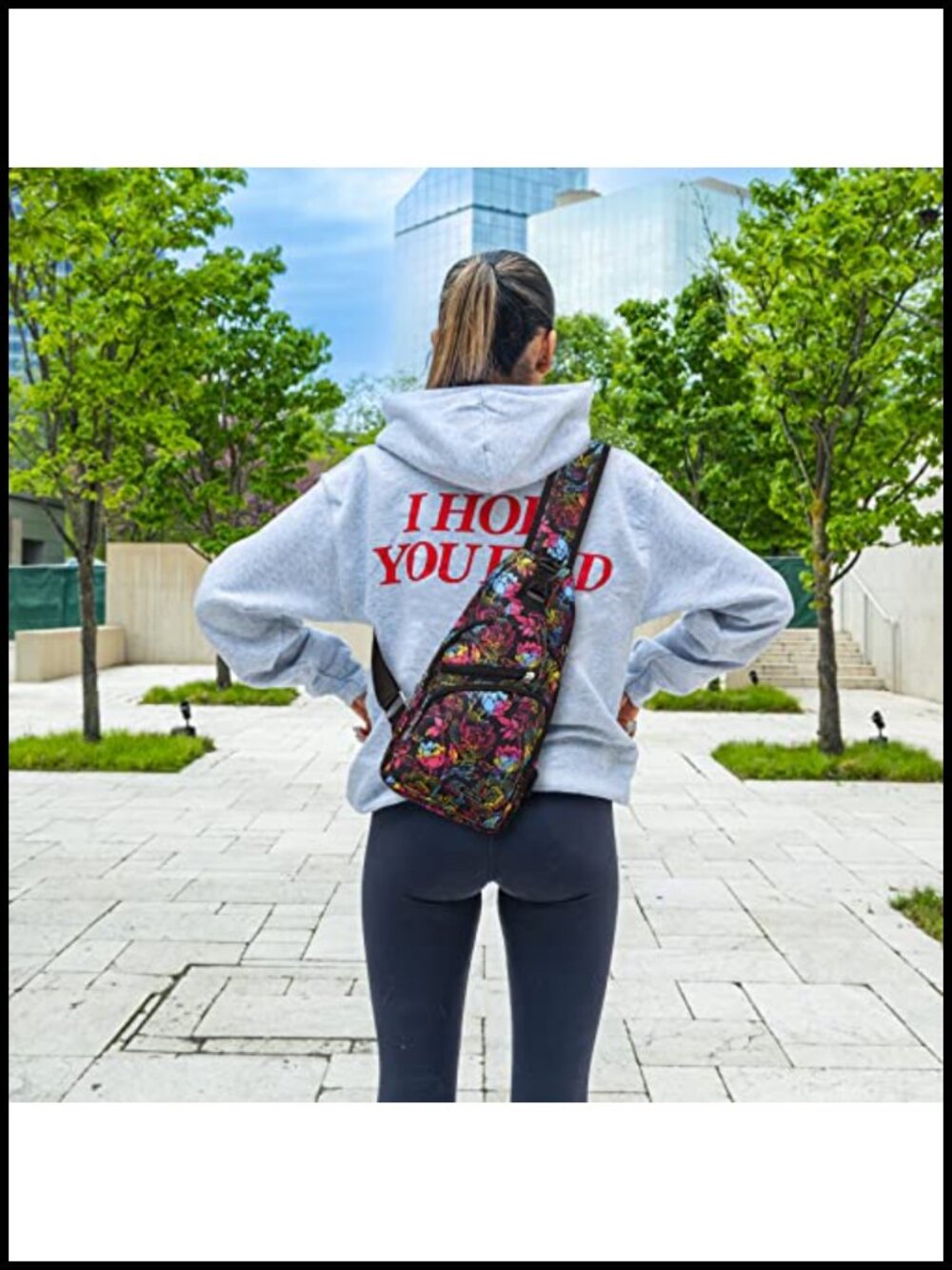 Anti-Theft Sling Backpack Crossbody Chest Bag with USB Charging Port Oxford - Picture 4 of 5
